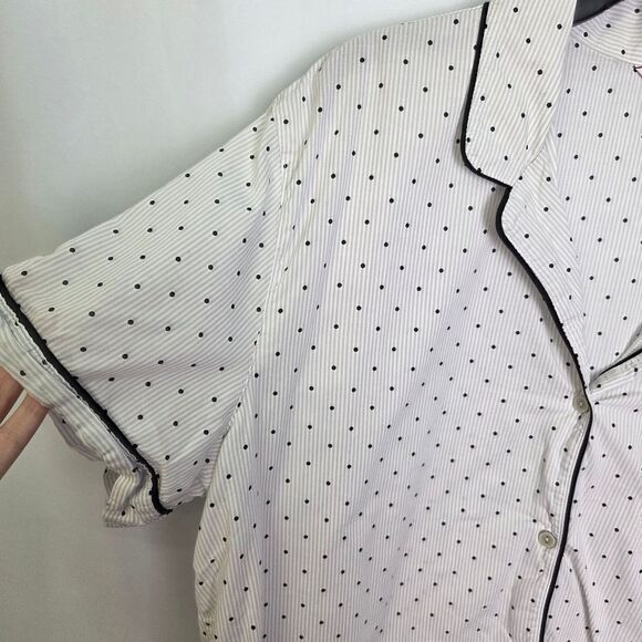 Victoria’s Secret White Polka Dot Cotton Pajama Top Size XL - Picture 4 of 8